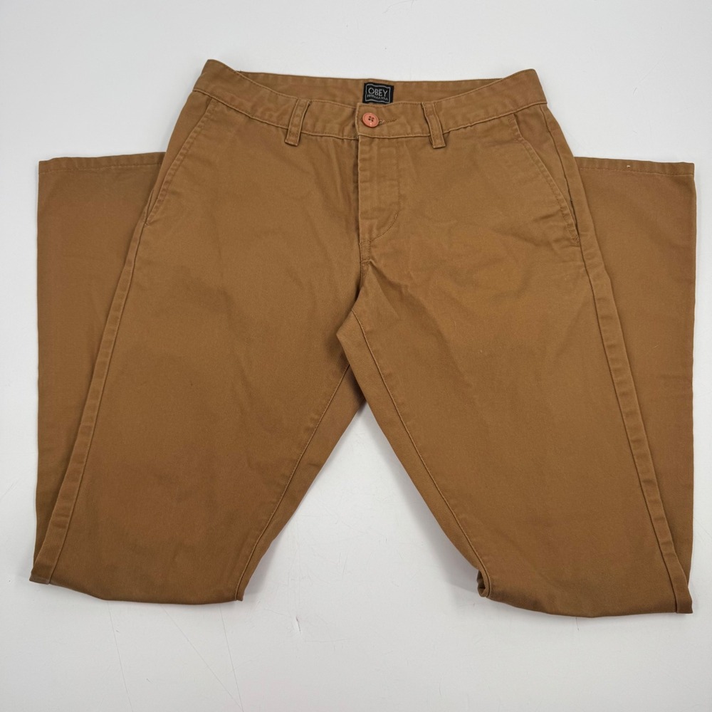 OBEY Propaganda Mens Chino Pants Brown Size 28 Casual Skate Everyday‎ Wear